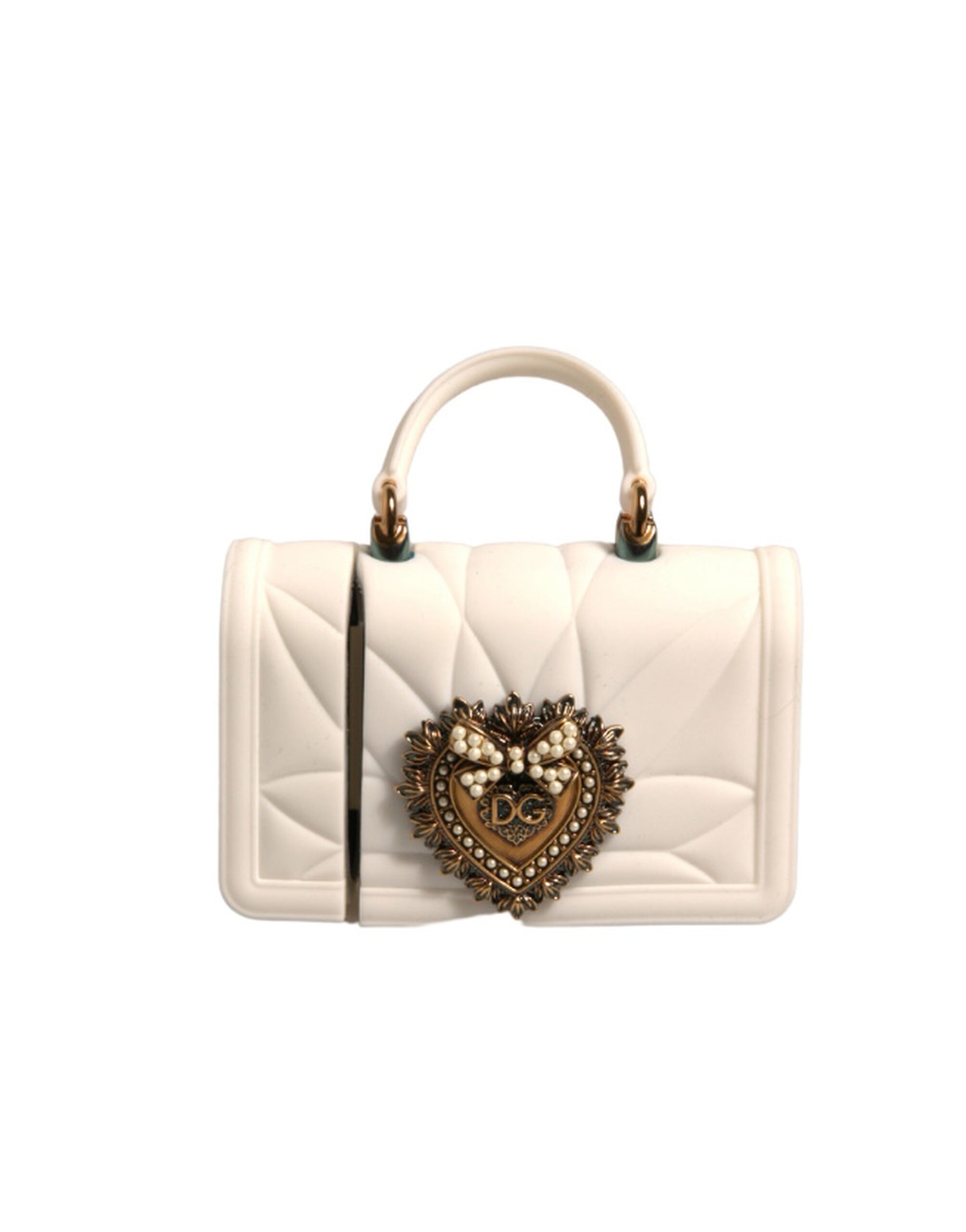 White Silicone Devotion Heart Cover Hand Bag Airpod Case hover