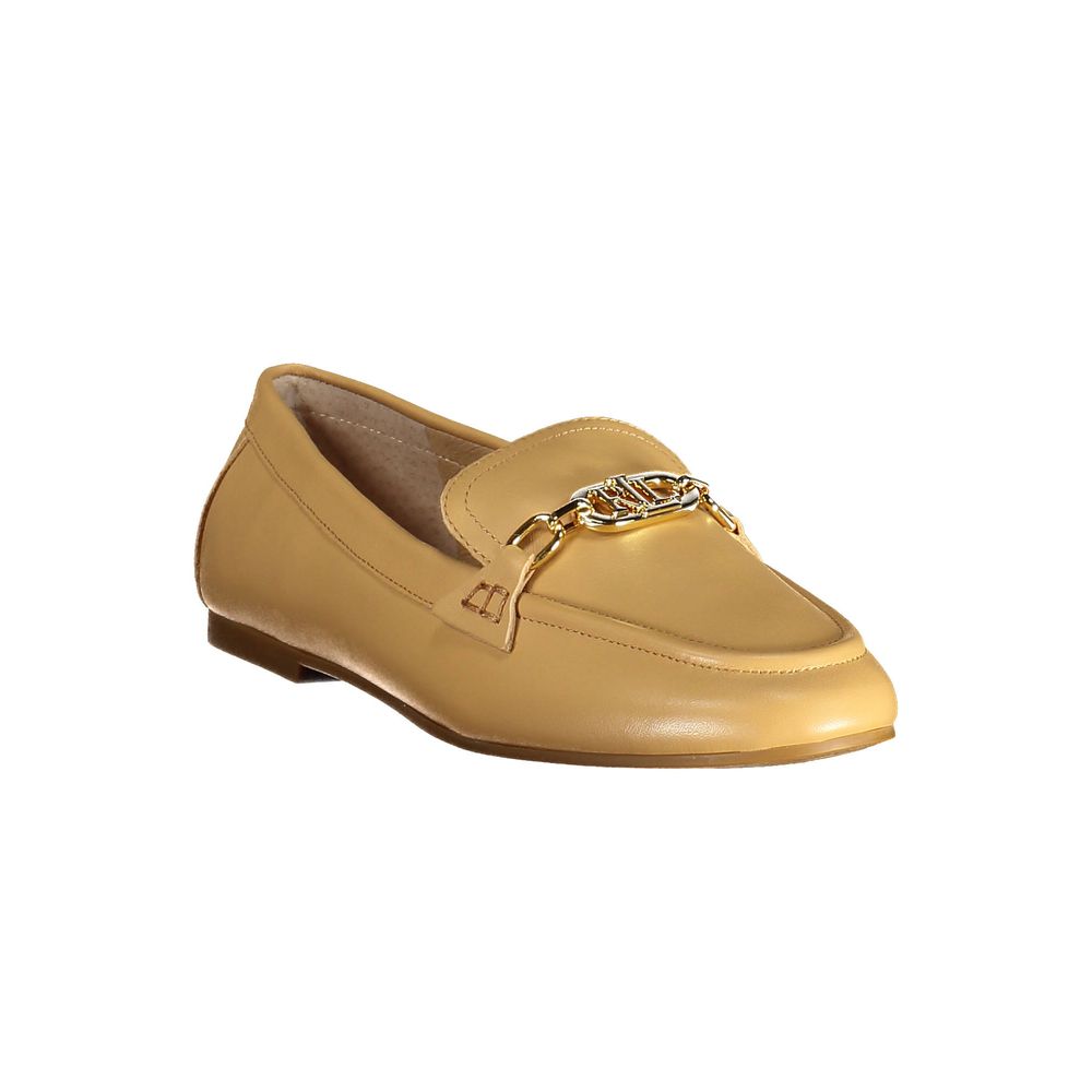 Beige Leather Women Flat Shoe hover
