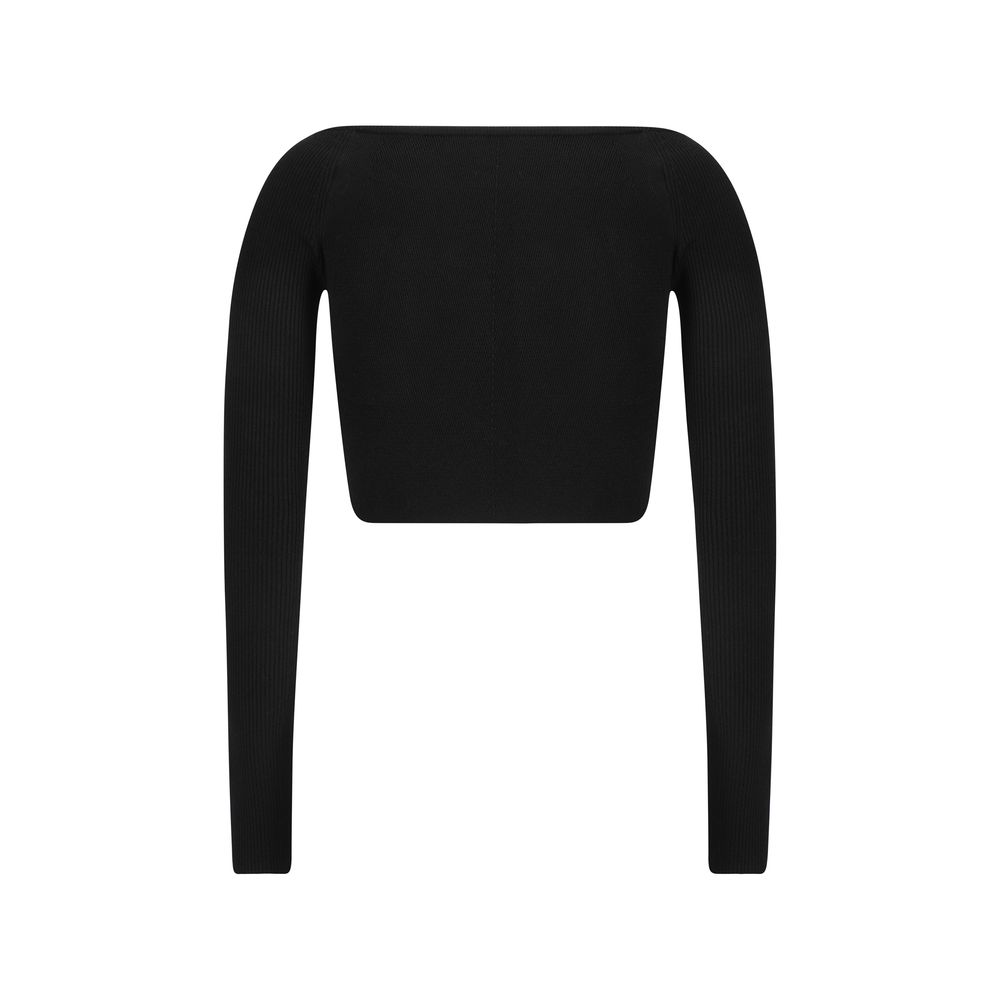 Black Rayon Long Sleeve T-Shirt hover
