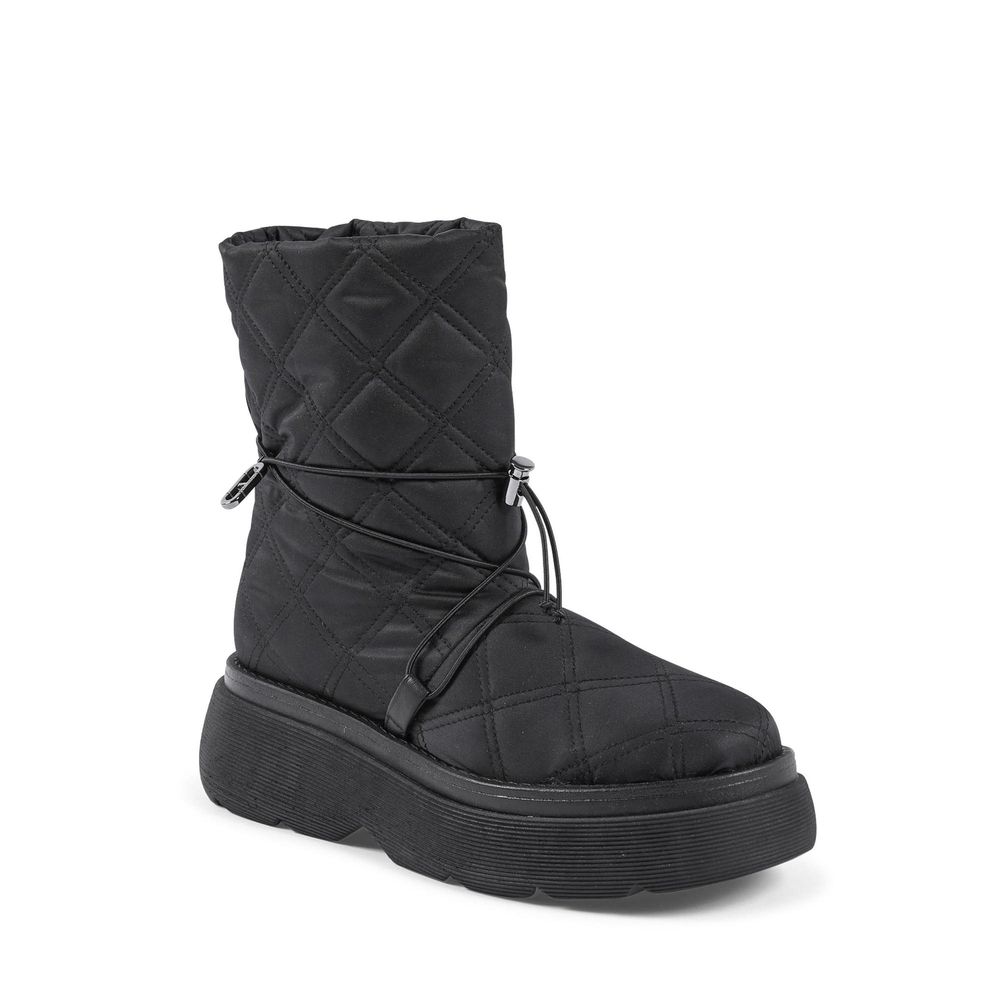 Black Nylon Flat Boots hover