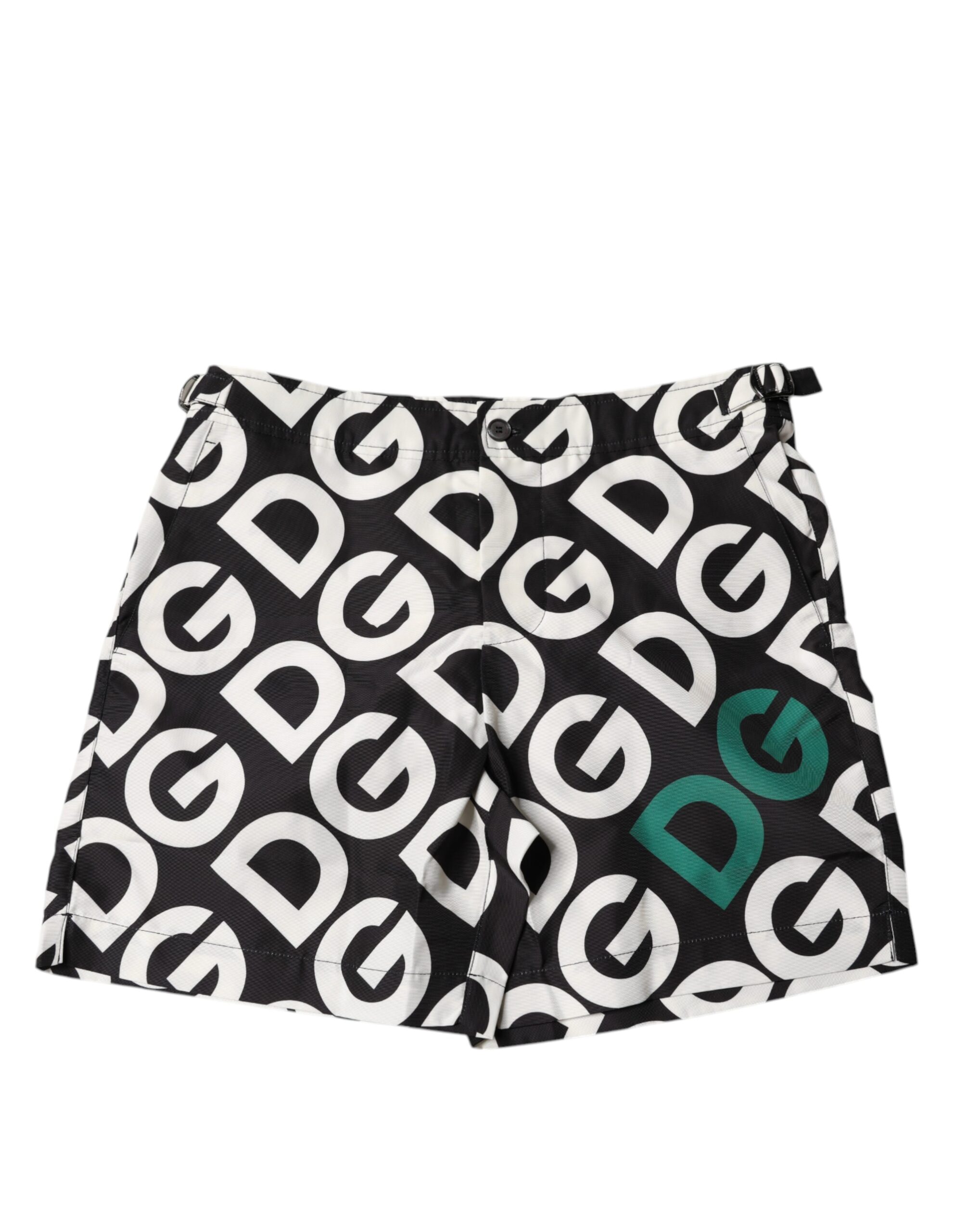 Black White Logo Beachwear Shorts Swimwear hover