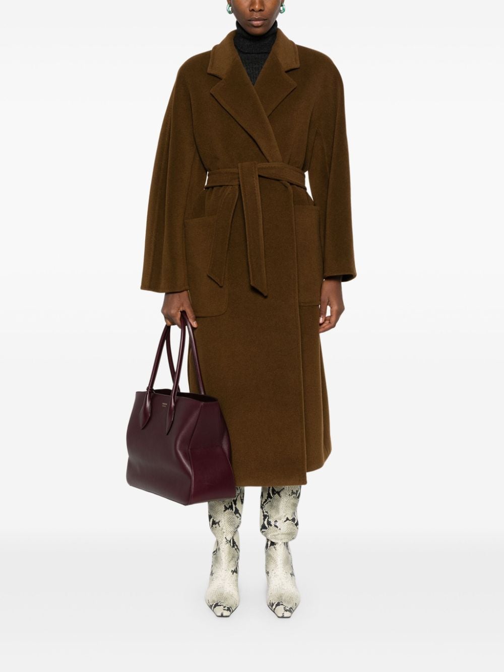Max Mara Coats Leather Brown hover