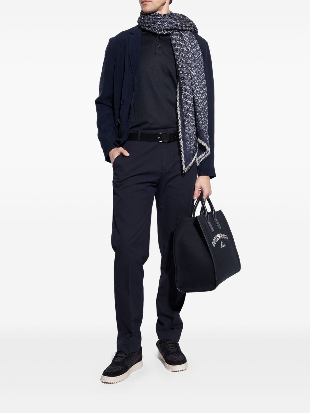 Logo Jacquard Trainers In Black hover