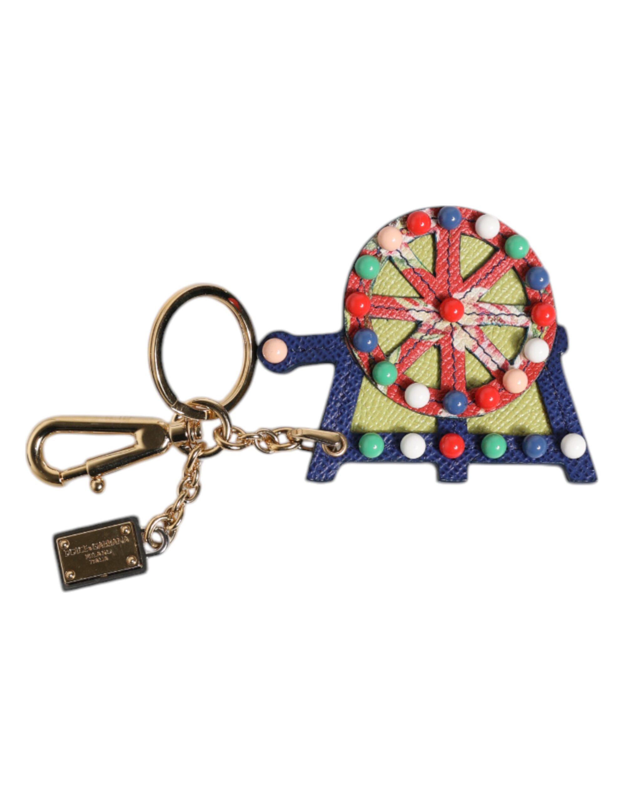 Multicolor Gold Tone Carretto Keychain Keyring hover