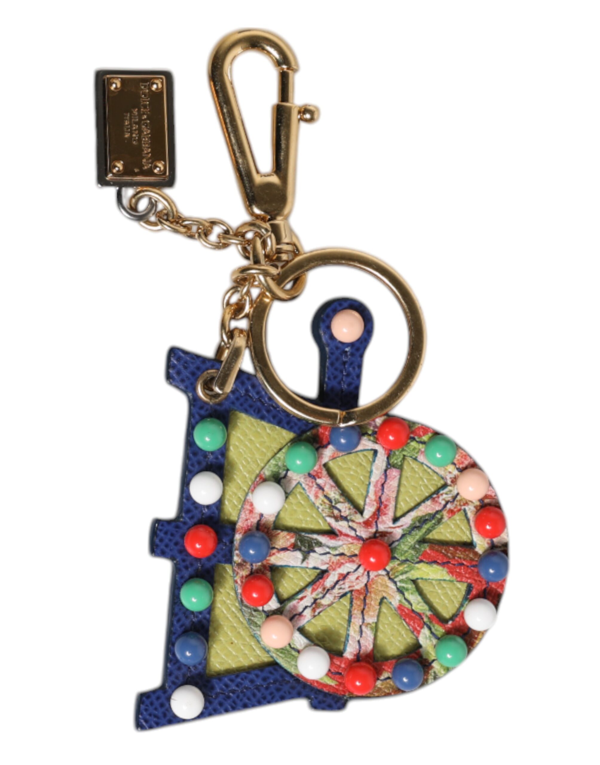 Multicolor Gold Tone Carretto Keychain Keyring hover