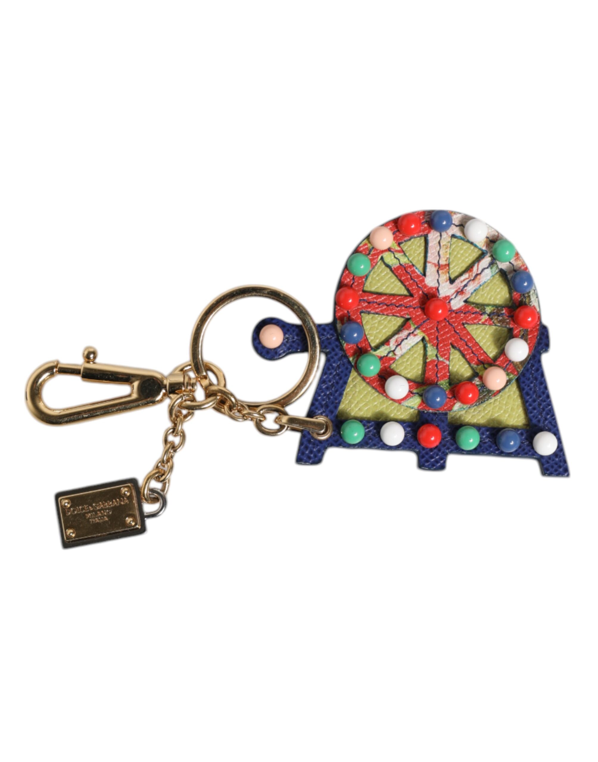 Multicolor Gold Tone Carretto Keychain Keyring hover