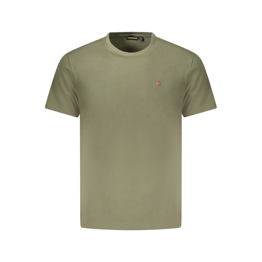 Green Cotton Men T-Shirt