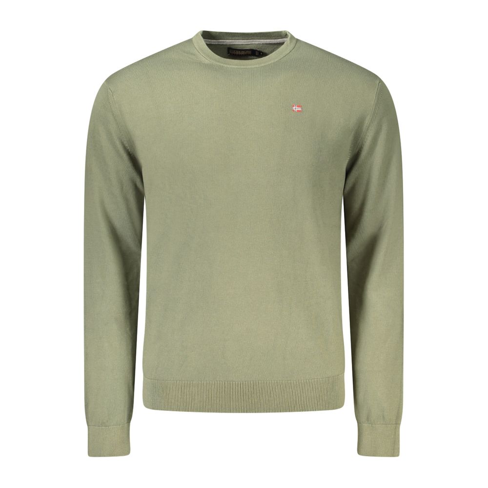 Green Cotton Men Sweater