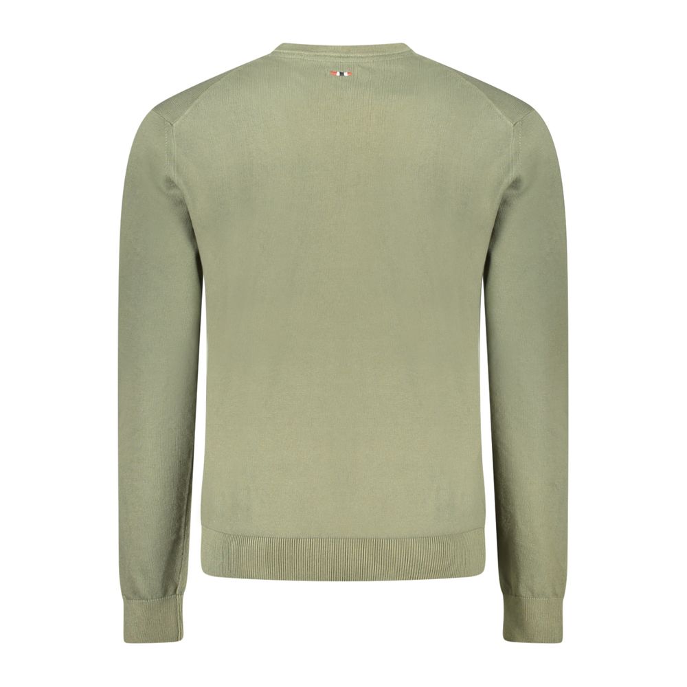 Green Cotton Men Sweater