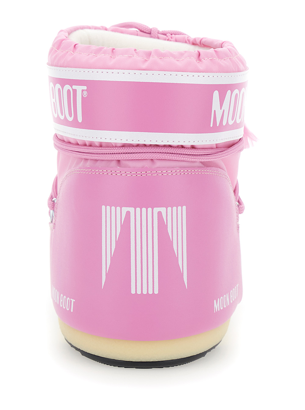 Icon Pink Snow Ankle Boots with Maxi Logo Print on the Side in Tech Fabric Girl