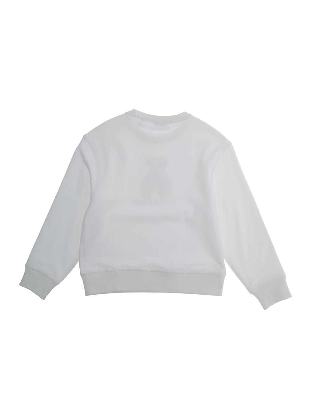 White Sweatshirt with Round Neck and Logo Print on the Front in Cotton Girl hover