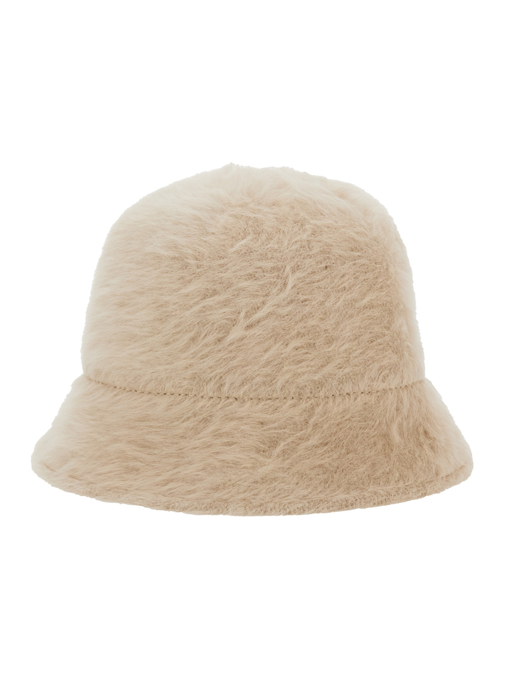 Beige Hat with Brushed-Effect in Faux Fur Woman