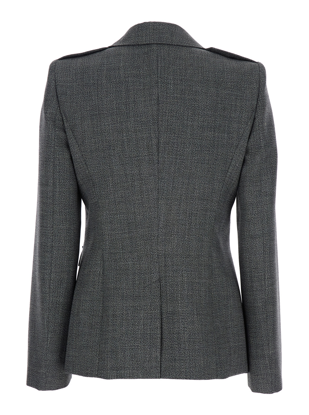 Grey Jacket with Wide Notched Revers in Wool Woman hover
