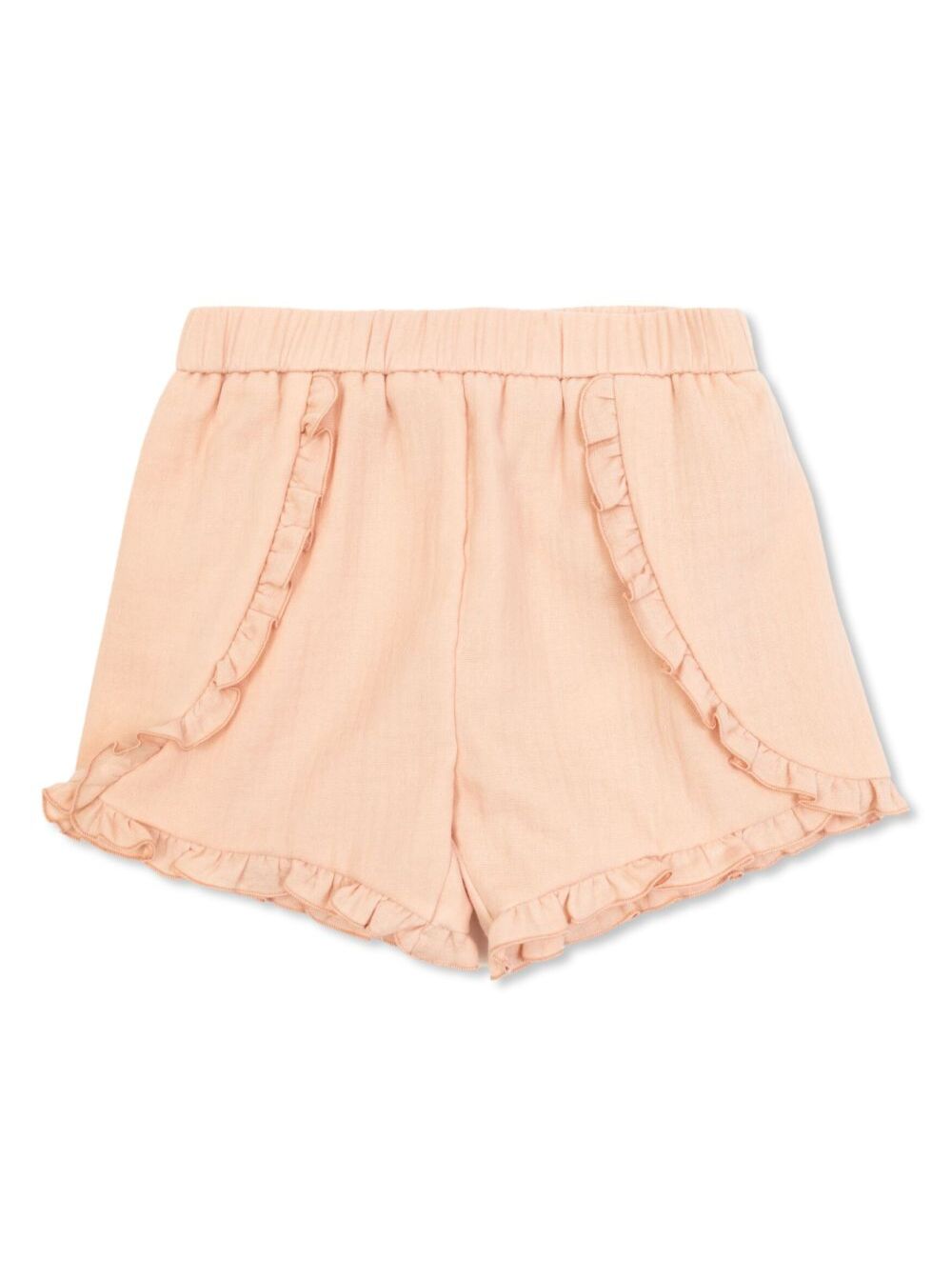 Pink Shorts with Applied Logo Patch on the Back in Cotton Baby