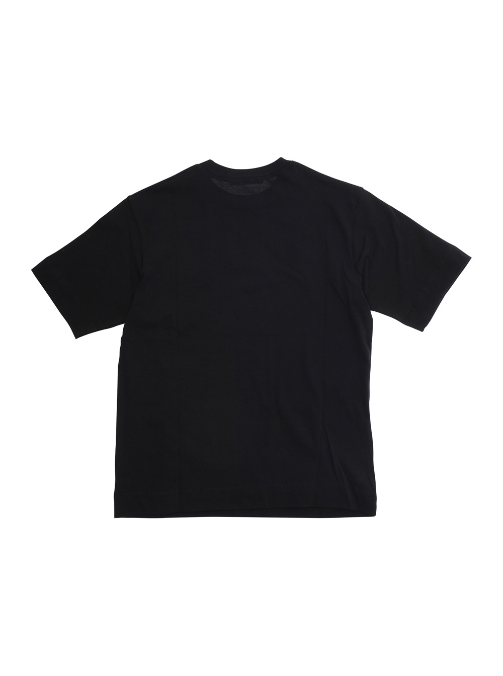Black T-Shirt with Front Logo Lettering in Cotton Boy hover