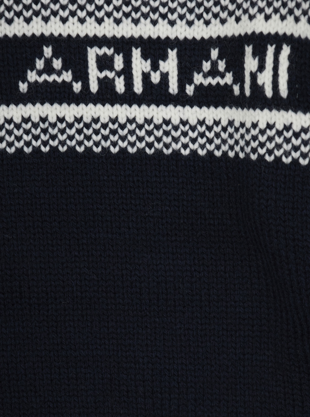 Blue Crewneck Sweater with Maxi Logo Lettering on the Front and Ribbed Trims in Wool Blend Boy