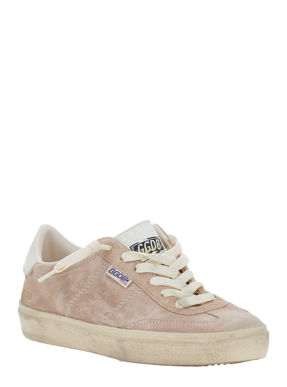 Soul-Star Pink Low Top Sneakers with Metallic Heel Tab in Suede Woman hover