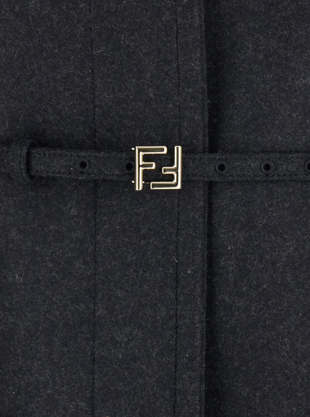 Grey Crewneck Jacket with Puffed Leather Sleeves in Wool Woman