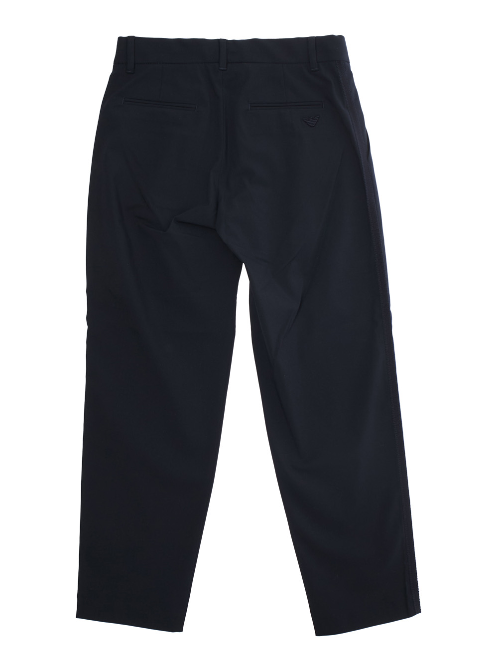 Blue Pants with Belt Loops and Logo Embroidery on the Rear in Viscose Blend Stretch Boy hover