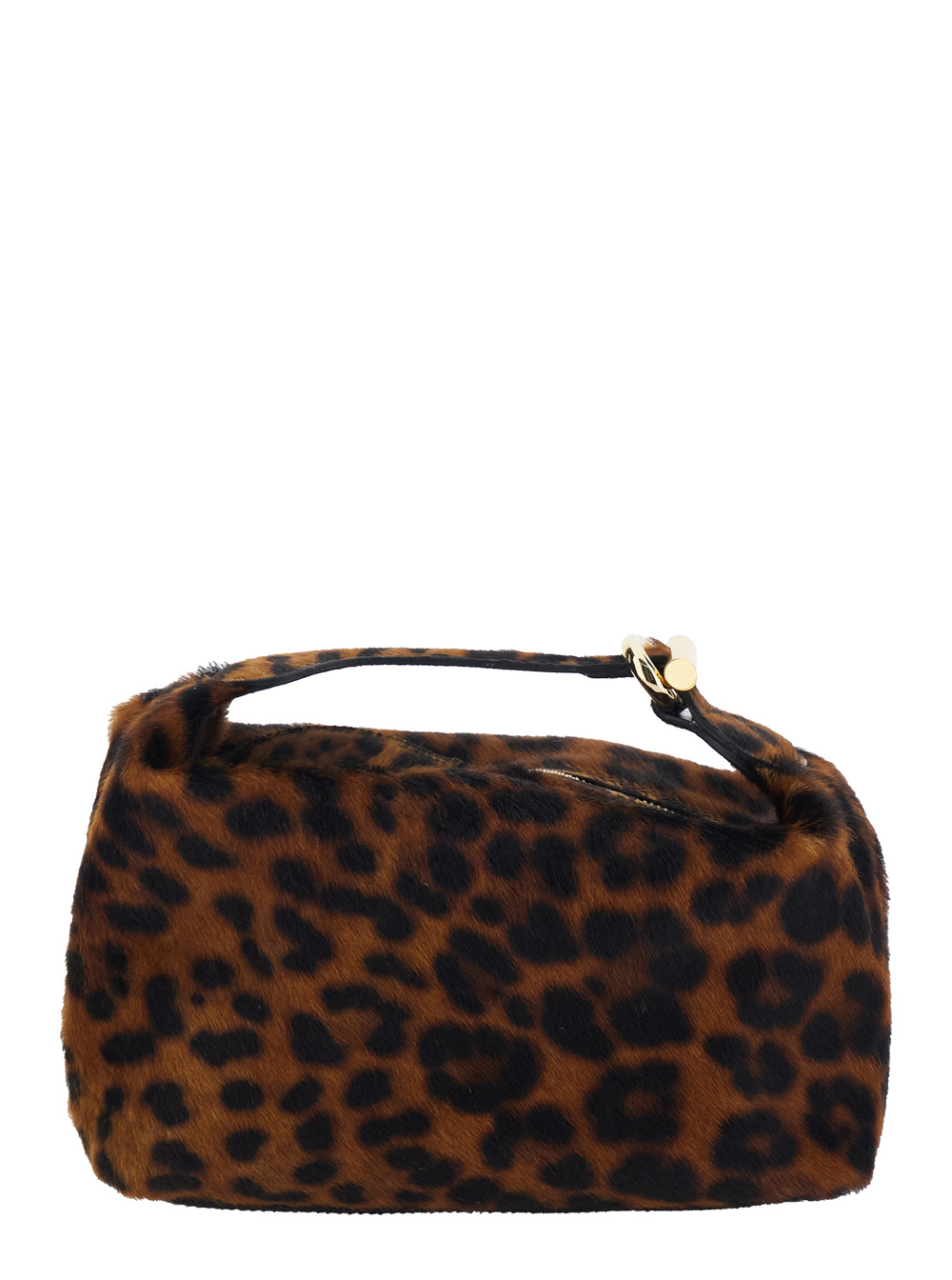 Pillow Micro Brown Handbag with All-Over Leopard Print in Leather Woman