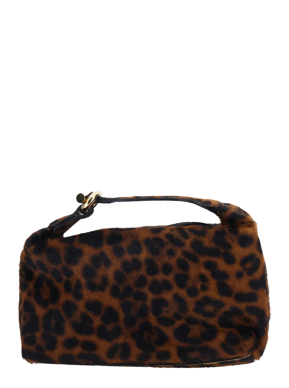 Pillow Micro Brown Handbag with All-Over Leopard Print in Leather Woman hover