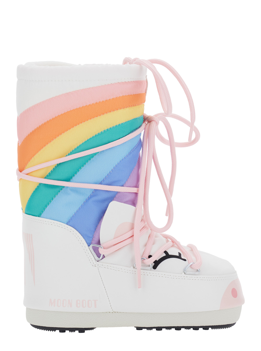 Icon Multicolor Snow Boots with Rainbow Motif in Tech Fabric Girl