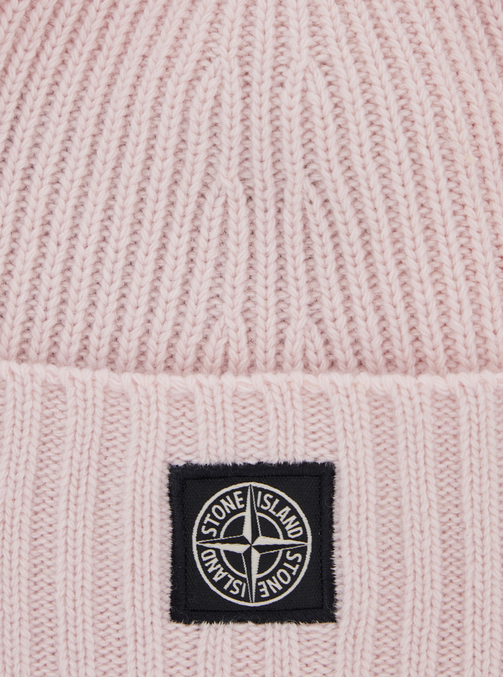 Pink Beanie with Logo Patch on the Front and Turn-Up Brim in Wool and Cashmere Blend Boy