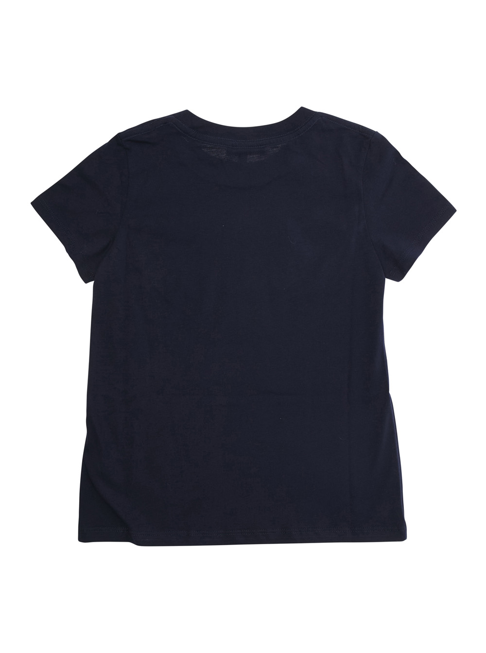 Blue Crewneck T-Shirt with Logo Lettering on the Front in Cotton Girl hover