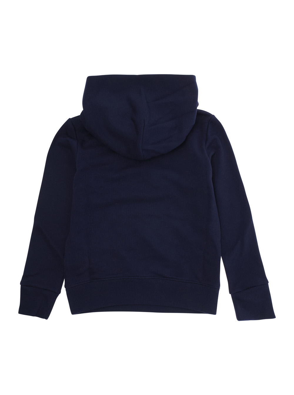 Blue Sweatshirt with Fixed Hood and Logo Lettering on the Front in Cotton Kid hover