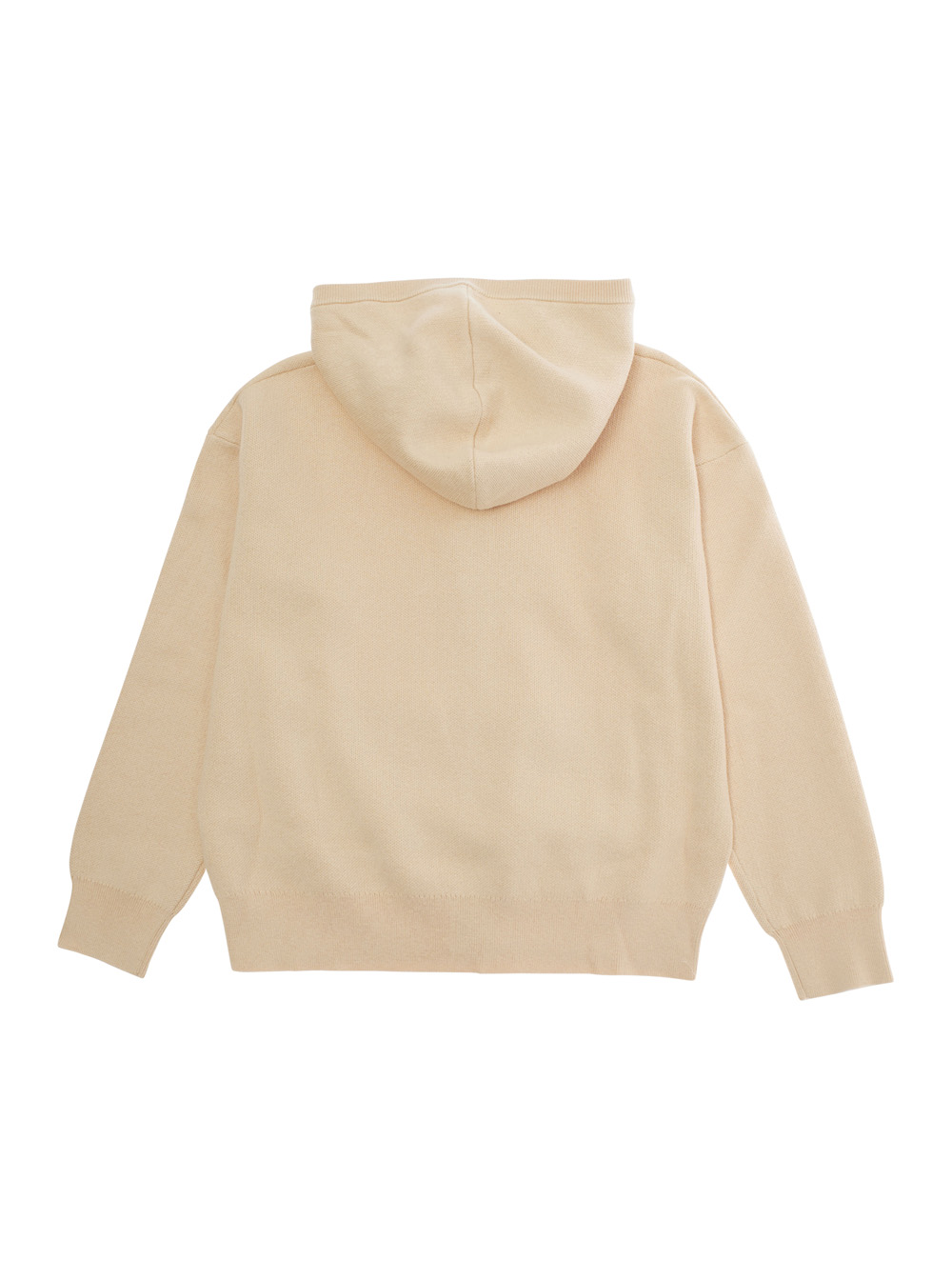 Beige Sweatshirt with Fixed Hood and Logo Lettering on the Front in Cotton Blend Girl hover