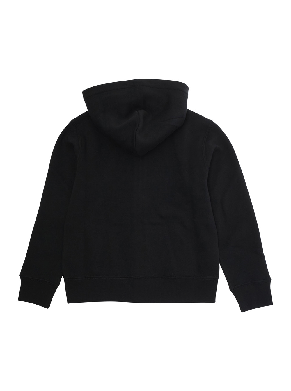 Black Sweatshirt with Hood and Pony Embroidery on the Front in Cotton Blend Boy hover