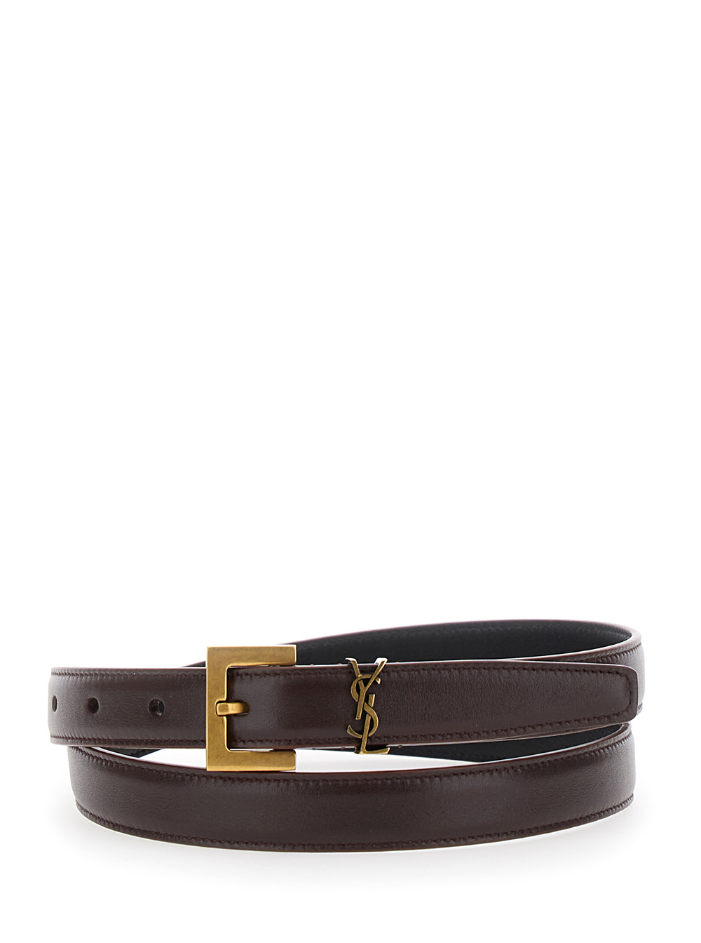 Brown Belt with Cassandre Loop in Leather Woman