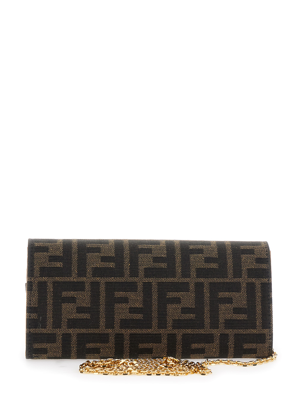 “Continental” Brown Mini Bag with All-Over FF Pattern in Fabric Woman hover