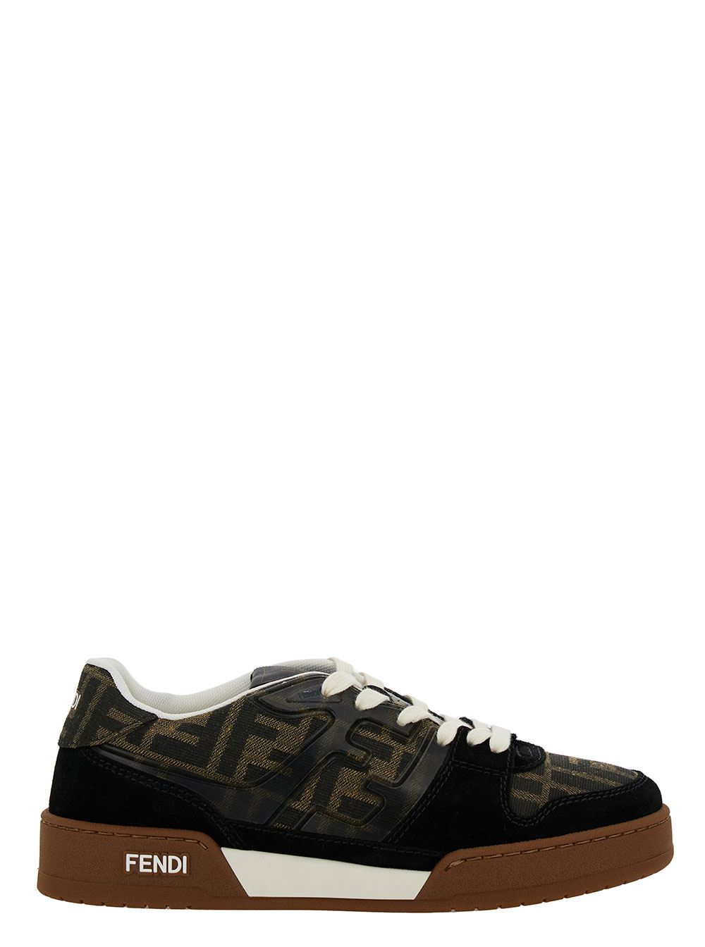 Fendi Match Multicolor Low Top Sneakers with FF Appliqué in Leather Woman