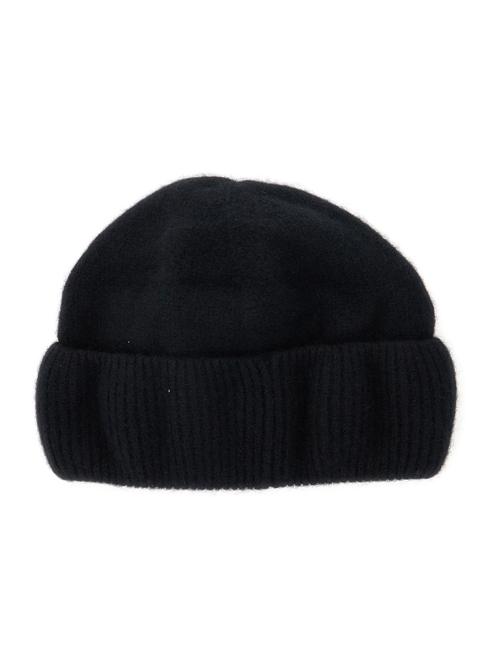Vivian Black Beanie with Logo Plaque Detail on the Front in Cashmere Woman hover