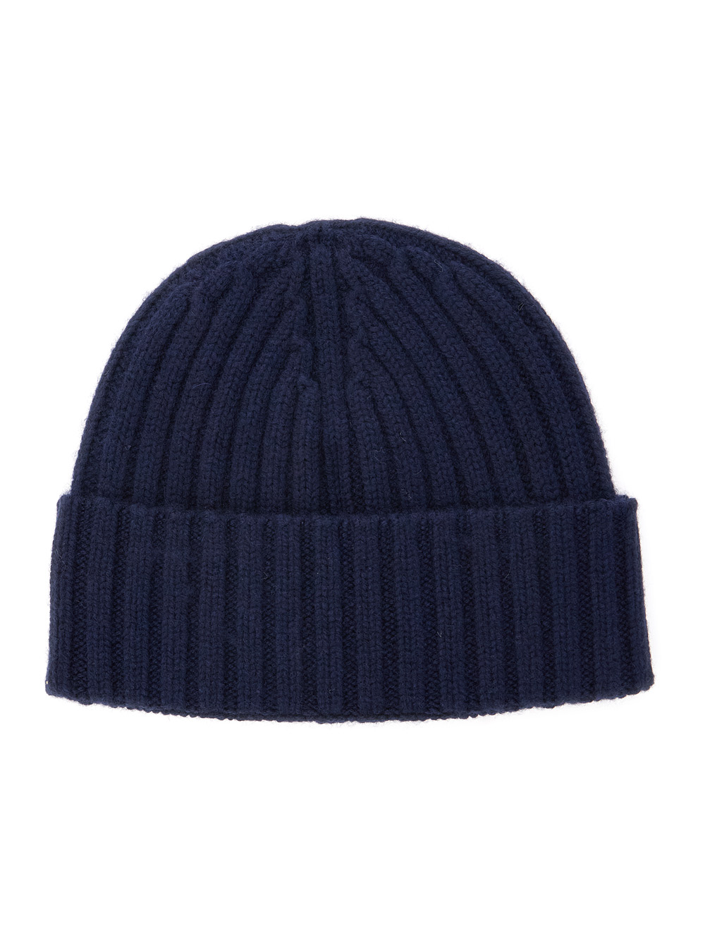 Blue Ribbed Beanie with Embroidered Logo on the Front in Wool Boy hover