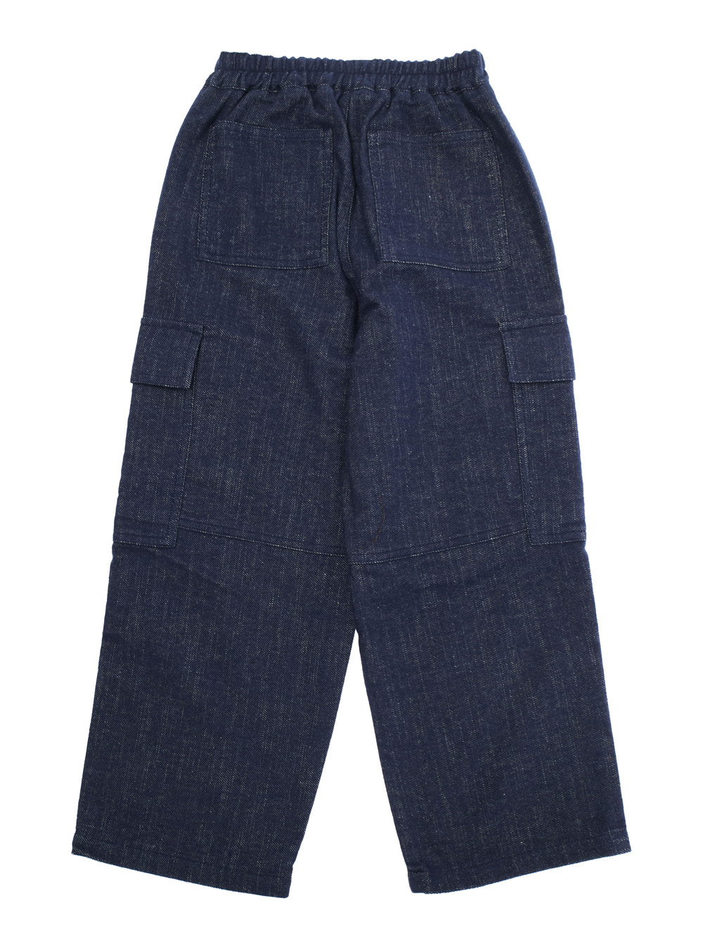 Blue Pants with Elastic Waist and Logo Patch on the Front in Cotton Blend Boy hover