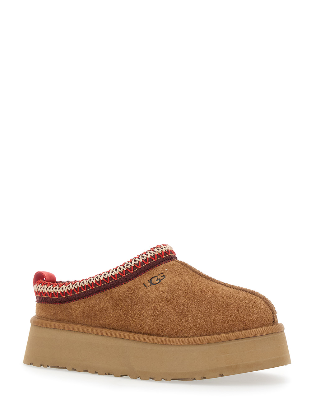 ‘Tasman’ Beige Plaited Hem Mules in Suede Woman hover