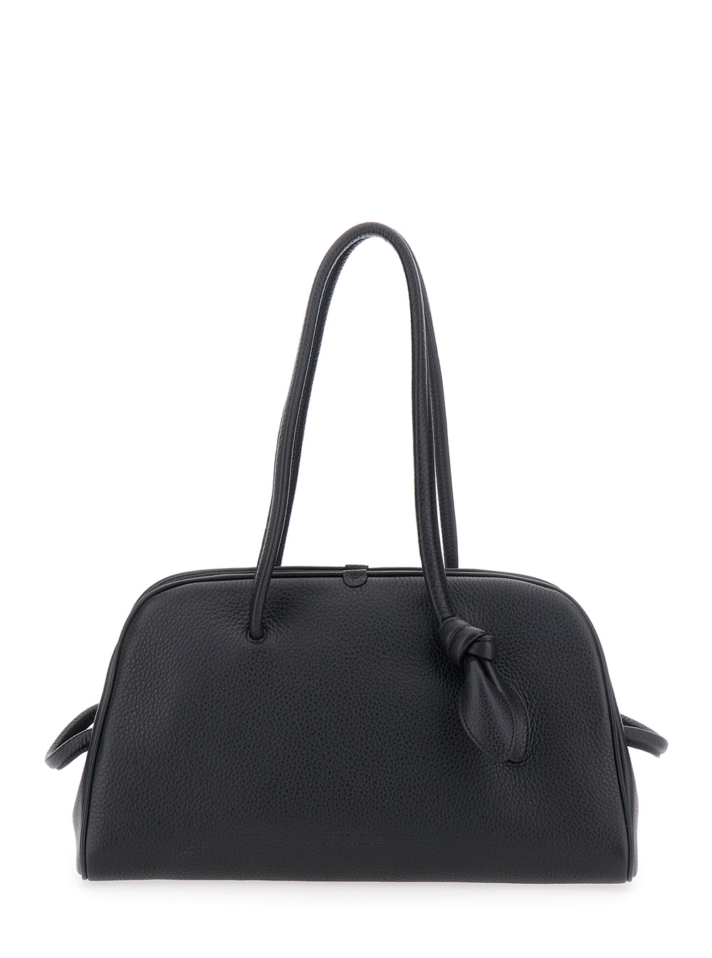 Le Turismo Black Handbag with Two Round Handles in Grained Leather Woman