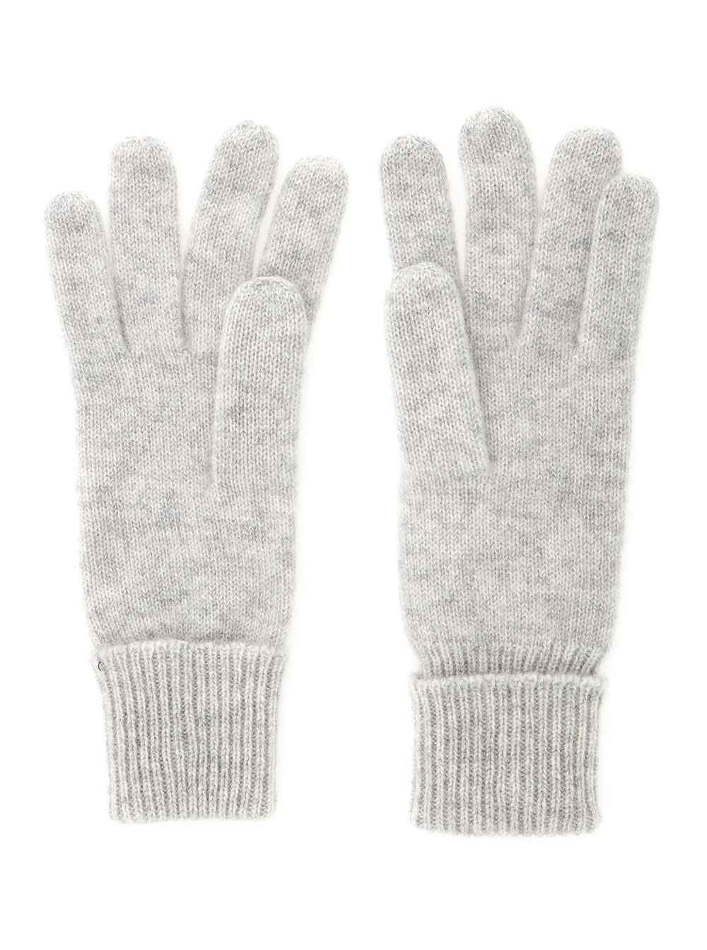 Blaire Grey Gloves with Logo Plaque Detail on the Front and Ribbed Details in Cashmere Woman hover