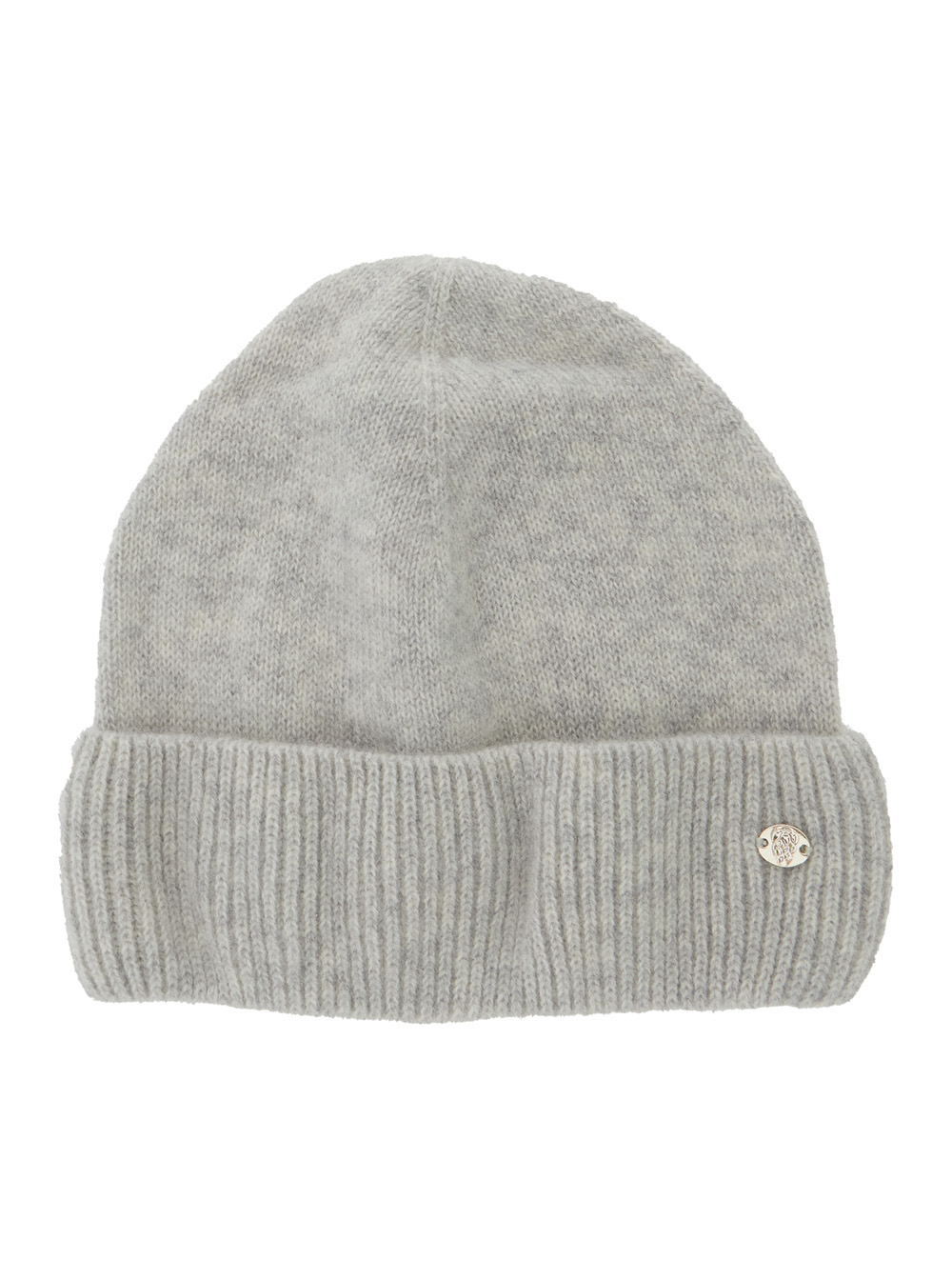 Vivian Grey Beanie with Logo Plaque Detail on the Front in Cashmere Woman