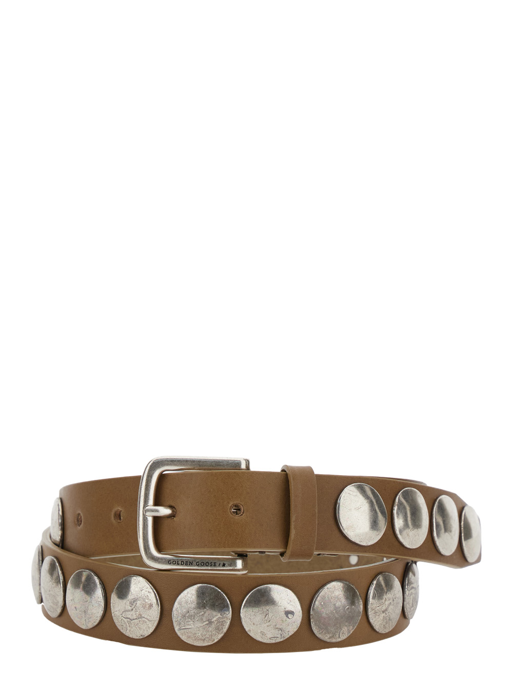 Black Studded Belt in Leather Man