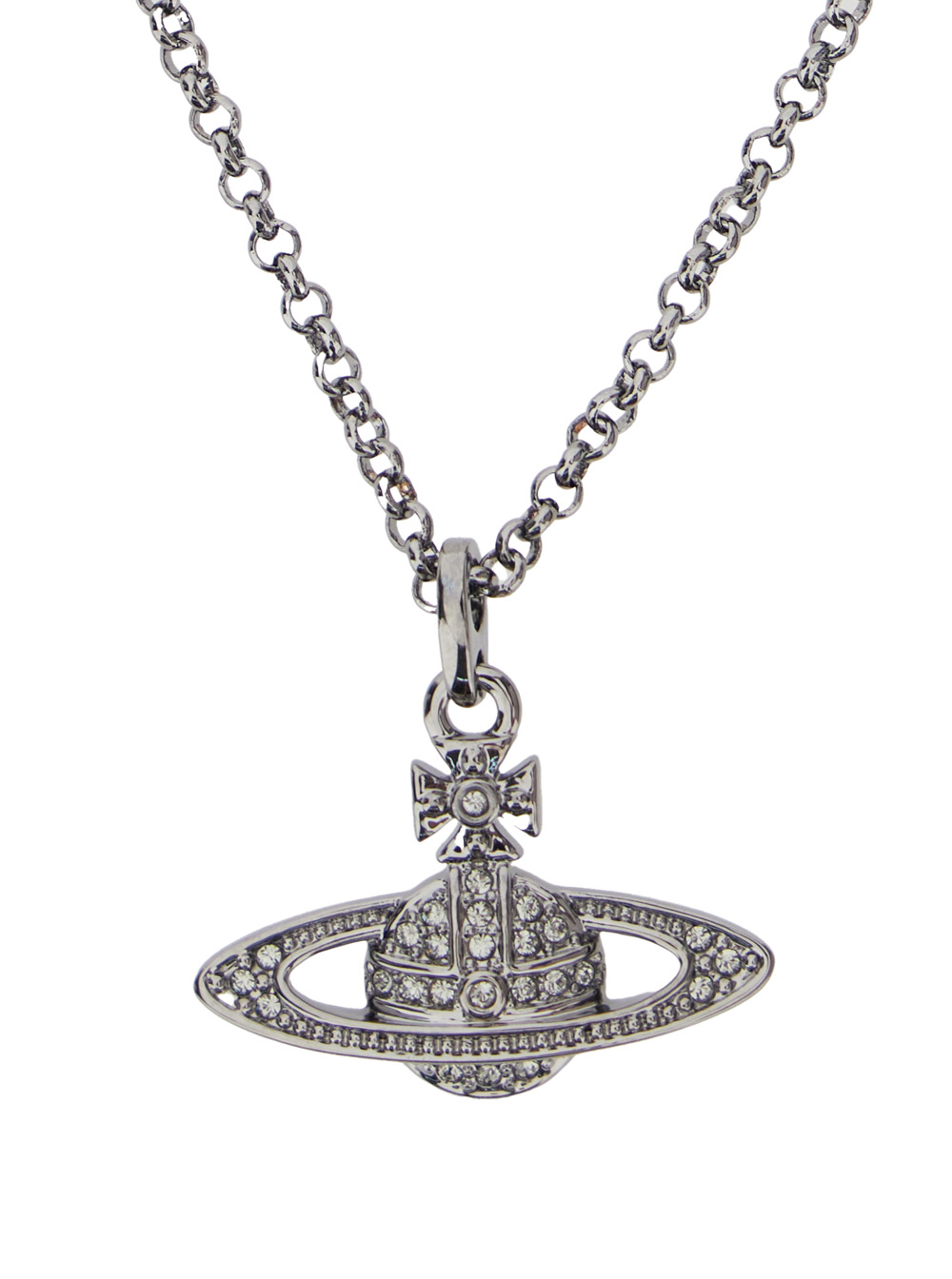 Silver-Colored Necklace with Orb Pendant in Brass Woman hover