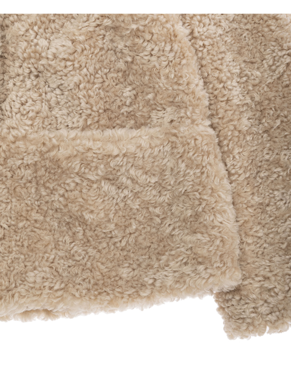 Beige Coat with Classic Collar and Two Front Pockets in Ecofur Girl hover